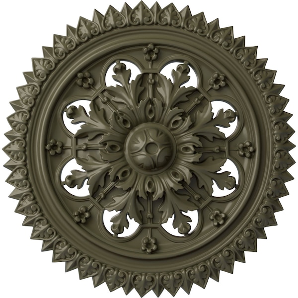 Ekena Millwork York Ceiling Medallion (Fits Canopies up to 3 5/8"), Hnd-Painted Painted Turtle, 21 5/8"OD x 2 1/2"P CM21YOPTF - main